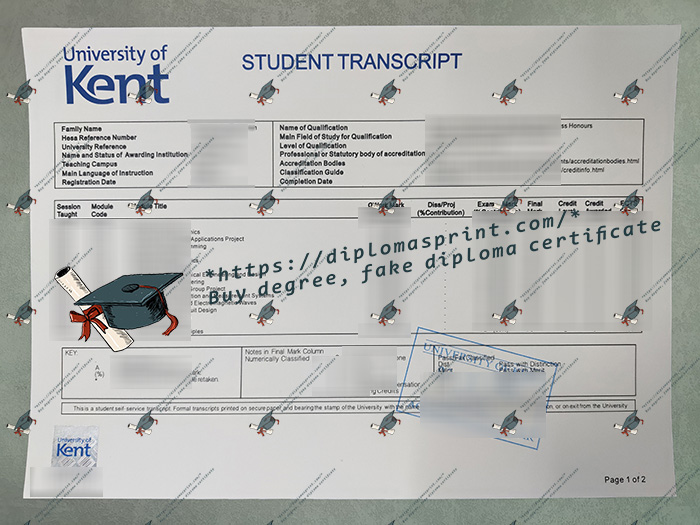 University of Kent Transcript