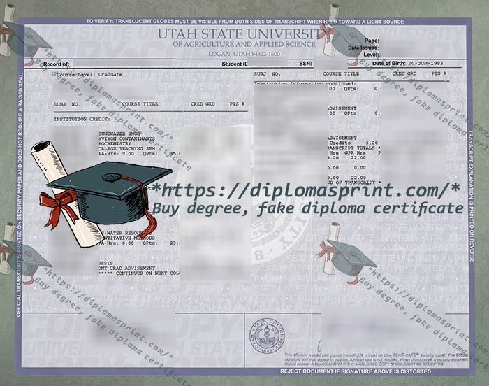 USU Transcript, Utah State University Transcript