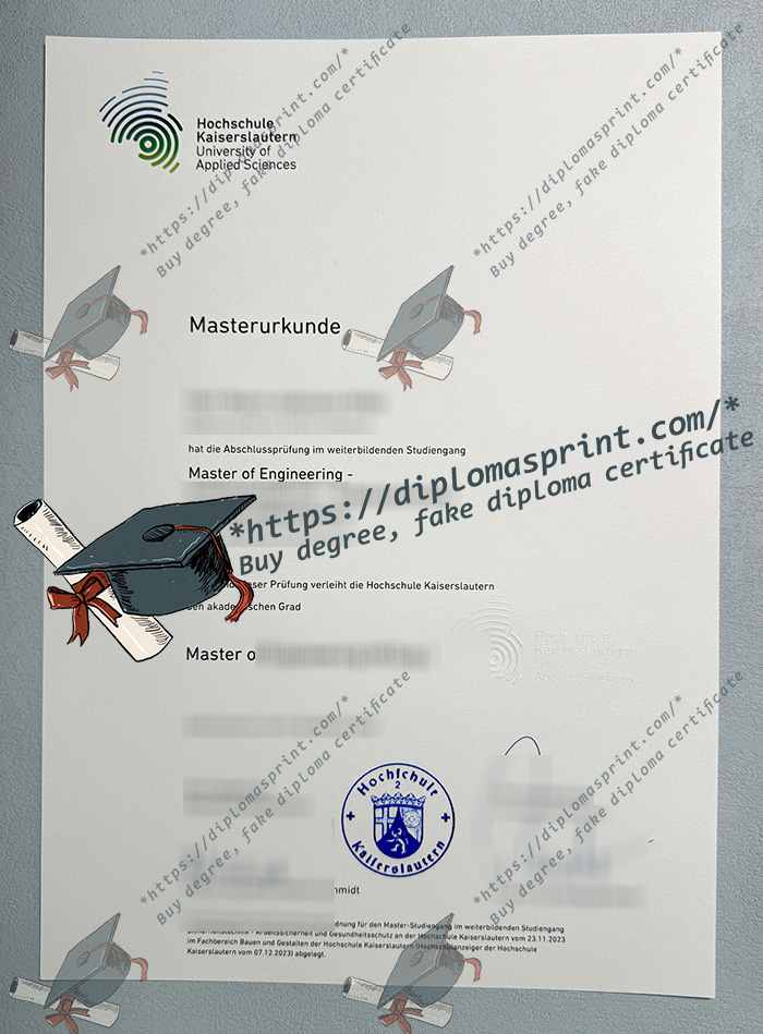 Hochschule Kaiserslautern Urkunde, HSKL Diploma