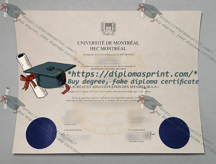 UdeM Diploma, Université de Montréal Diploma