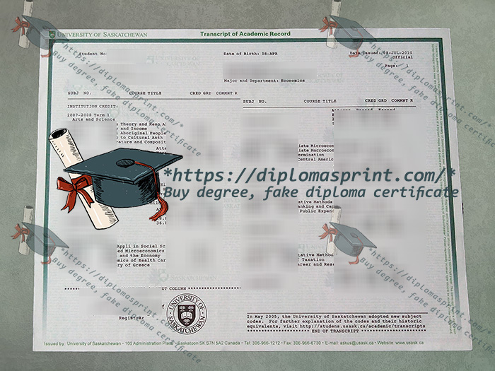 University of Saskatchewan Transcript, USask Transcript