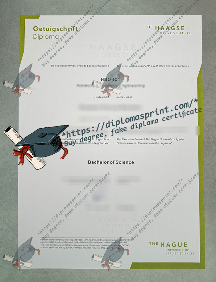 De Haagse Hogeschool Getuigschrift, The Hague University of Applied Sciences Diploma