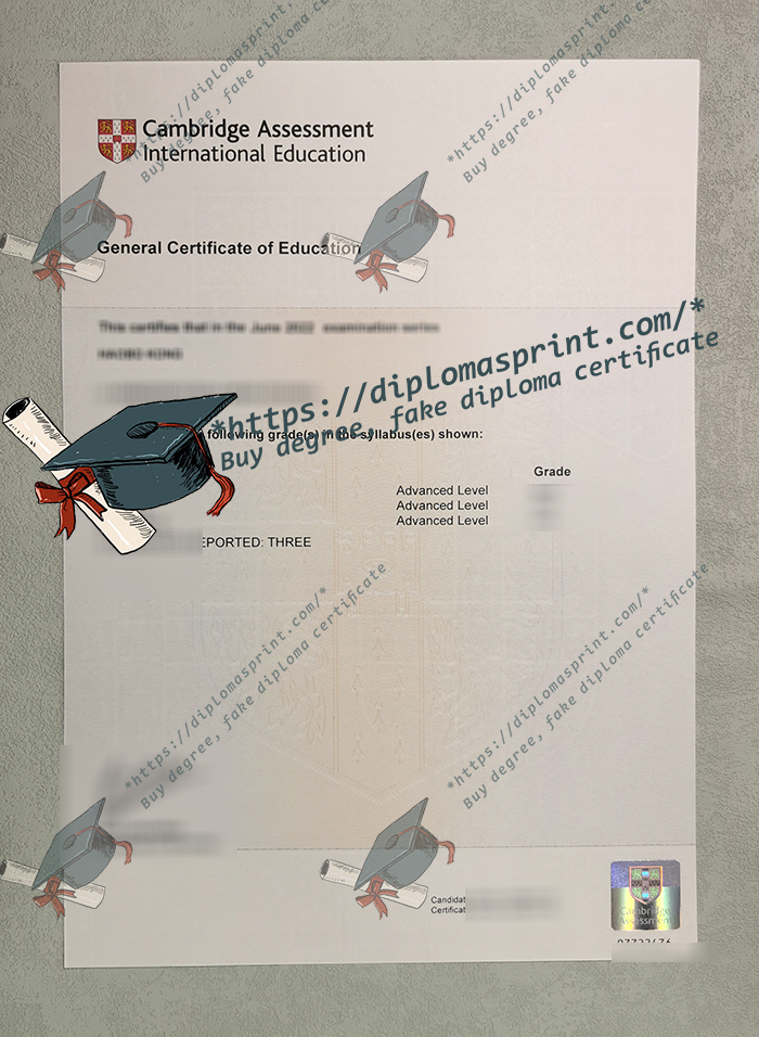 Cambridge GCE Certificate