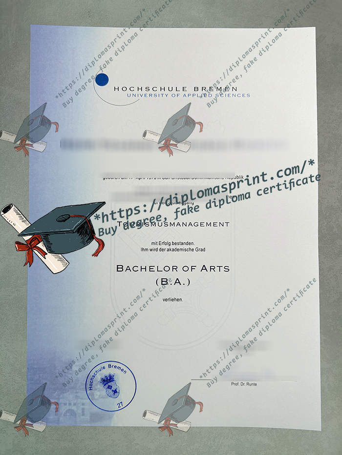 Hochschule Bremen Urkunde, City University of Applied Sciences Bremen Diploma