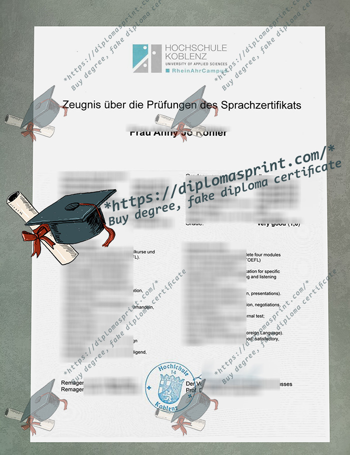 Hochschule Koblenz Zeugnis, Koblenz University of Applied Sciences Transcript