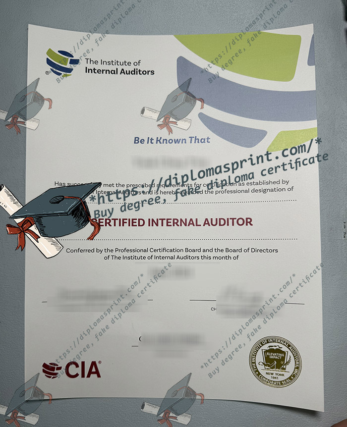 Institute of Internal Auditors Certificate, IIA Certificate