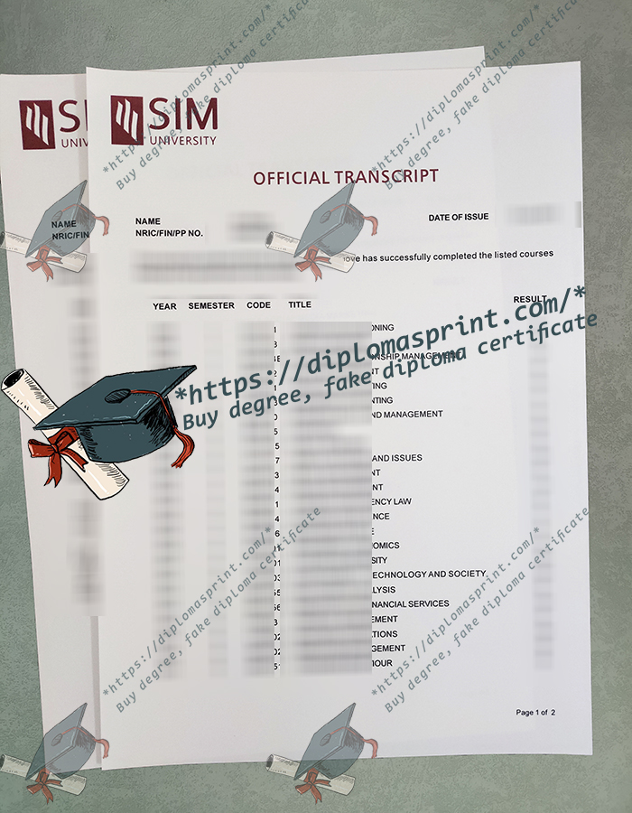 SIM Transcript, Singapore Institute of Management Transcript