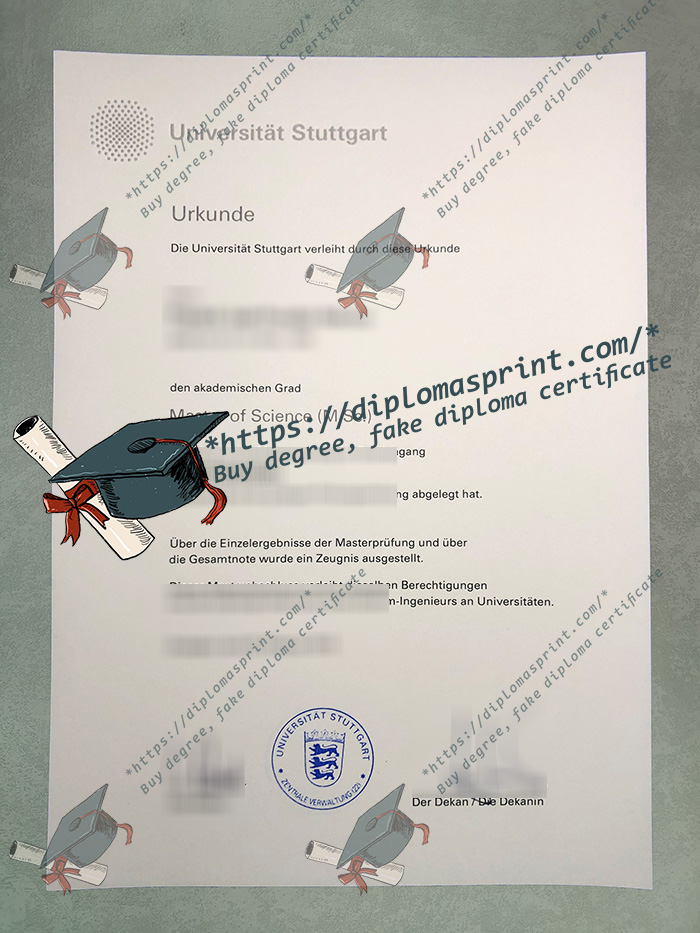 Universität Stuttgart Urkunde, University of Stuttgart Diploma