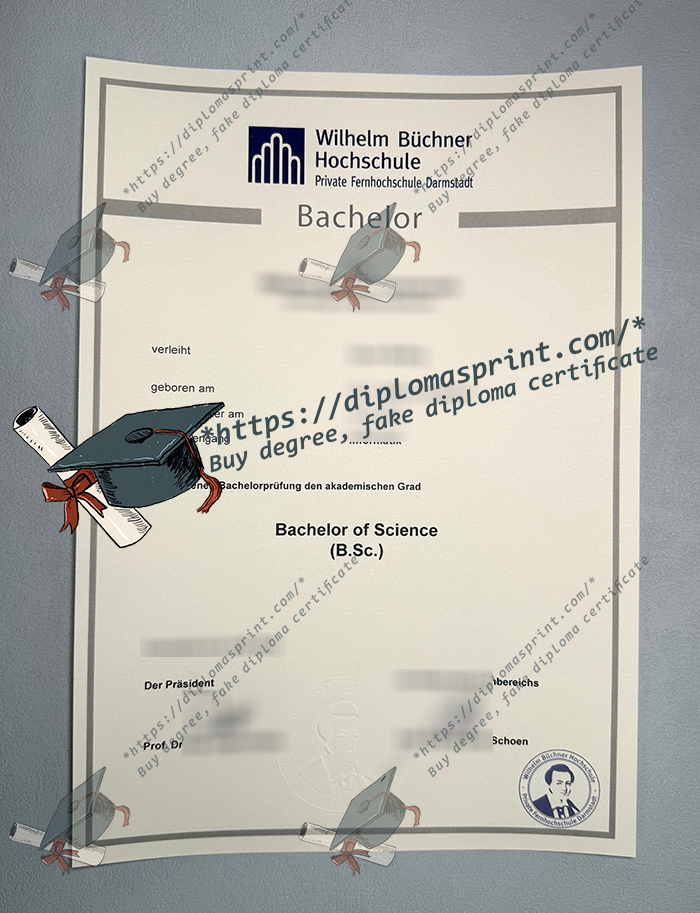 WBH Urkunde, Wilhelm Büchner Hochschule Urkunde