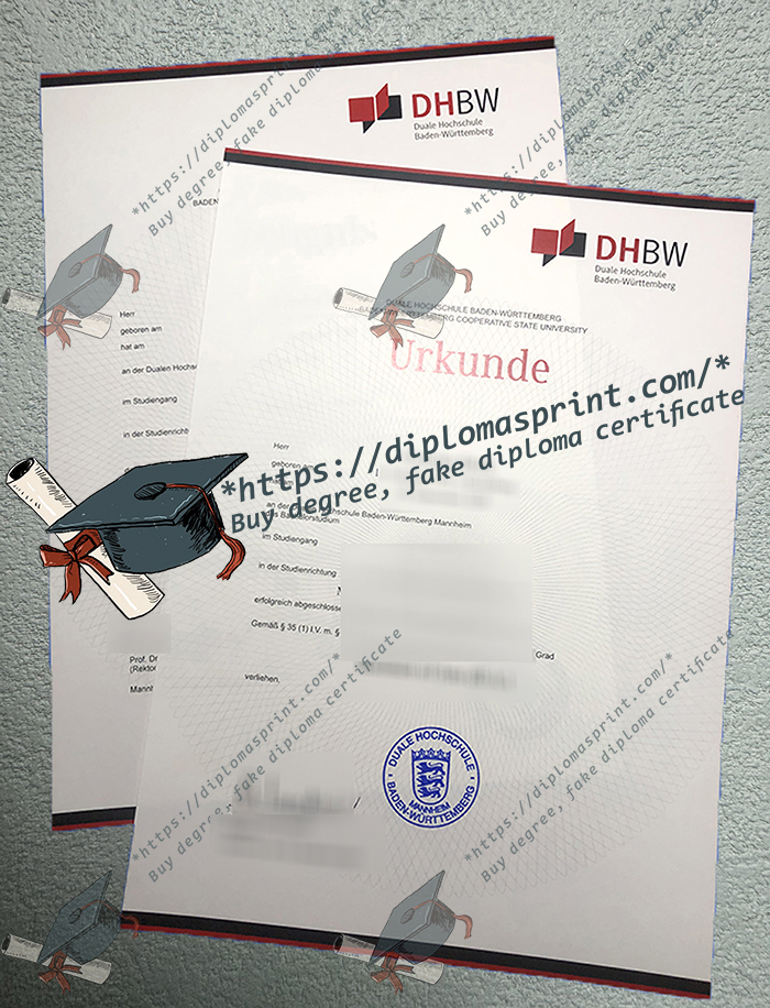 DHBW Urkunde, Duale Hochschule Baden-Württemberg Urkunde