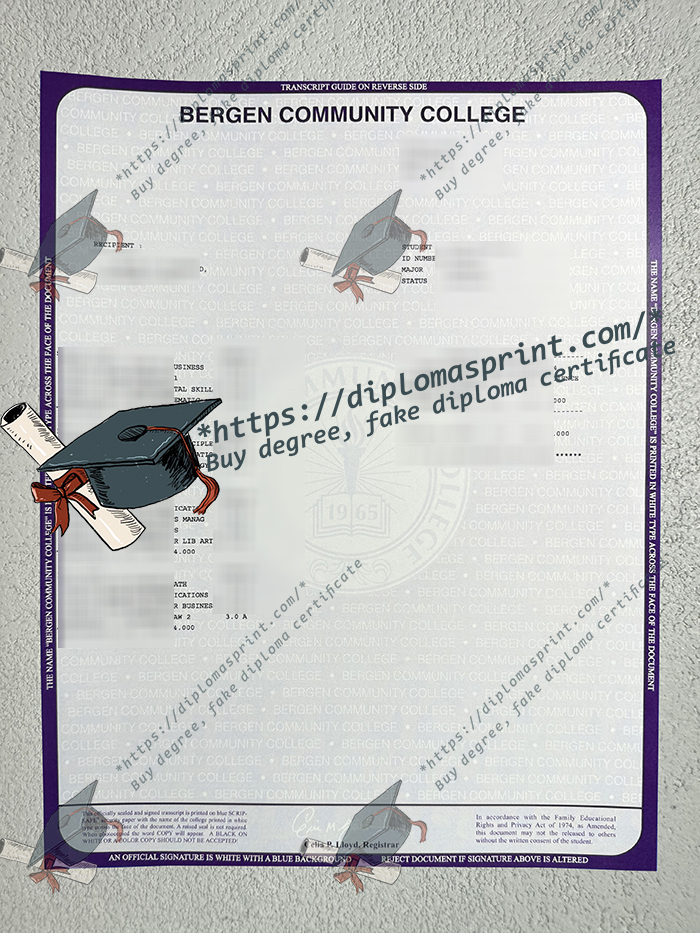 Bergen Community College Transcript