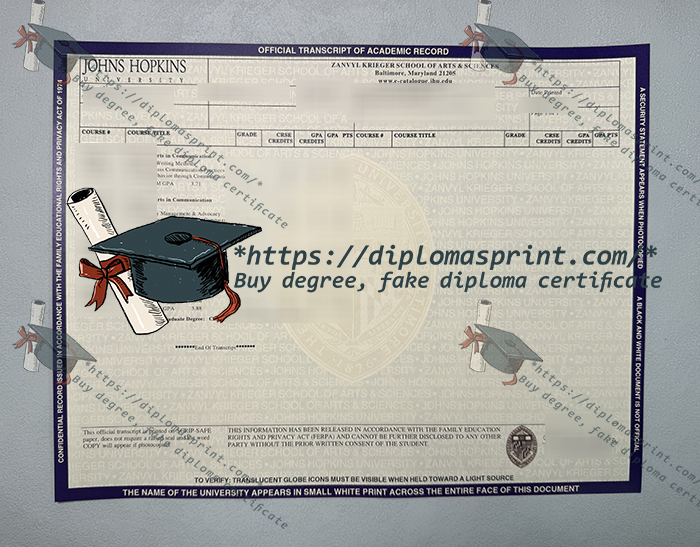 Johns Hopkins University Transcript, JHU Transcript