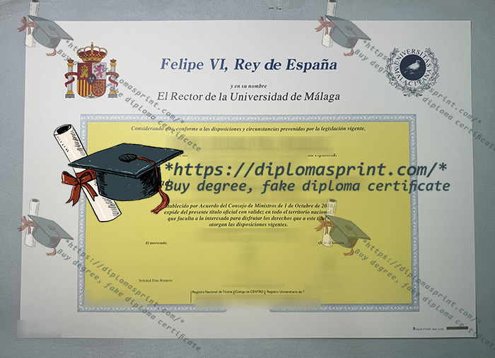 Universidad de Málaga Diploma, UMA Diploma