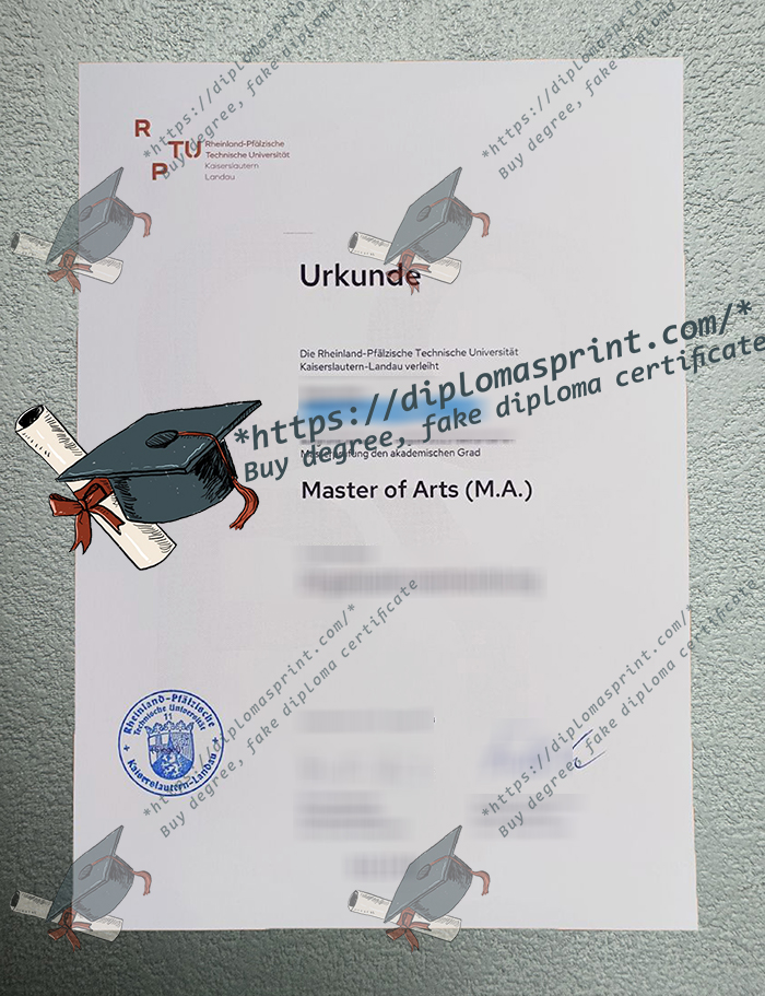 RPTU Urkunde, University of Kaiserslautern-Landau Diploma