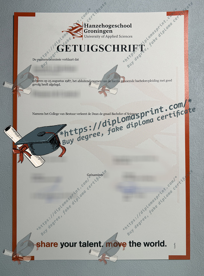 Hanzehogeschool Groningen Getuigschrift