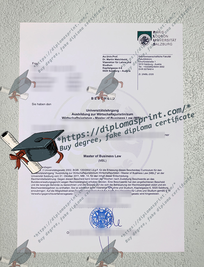 Universität Salzburg Diploma, University of Salzburg Diploma