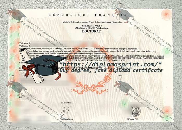 Université Paris VIII Diplôme, Paris 8 University Diploma Université Paris VIII Diplôme, Paris 8 University Diploma