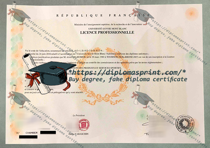 Université Savoie Mont Blanc Diploma, USMB Diploma Université Savoie Mont Blanc Diploma, USMB Diploma