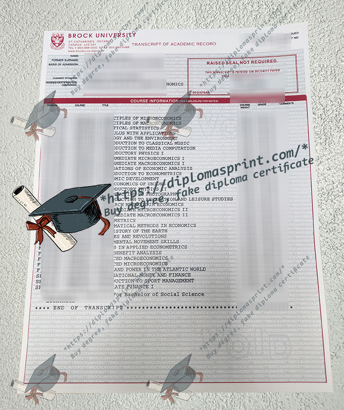 Brock University Transcript Brock University Transcript