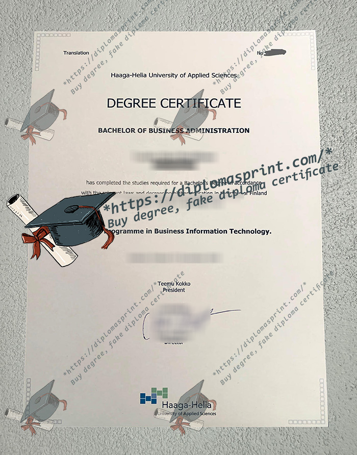Haaga-Helia-ammattikorkeakoulu Degree Certificate Haaga-Helia-ammattikorkeakoulu Degree Certificate