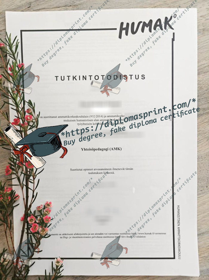 HUMAK Degree Certificate HUMAK Degree Certificate