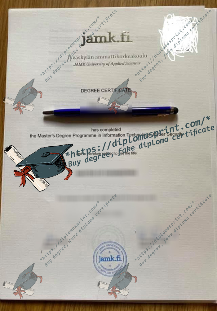 JAMK University of Applied Sciences Degree Certificate, JAMK Diploma JAMK University of Applied Sciences Degree Certificate, JAMK Diploma