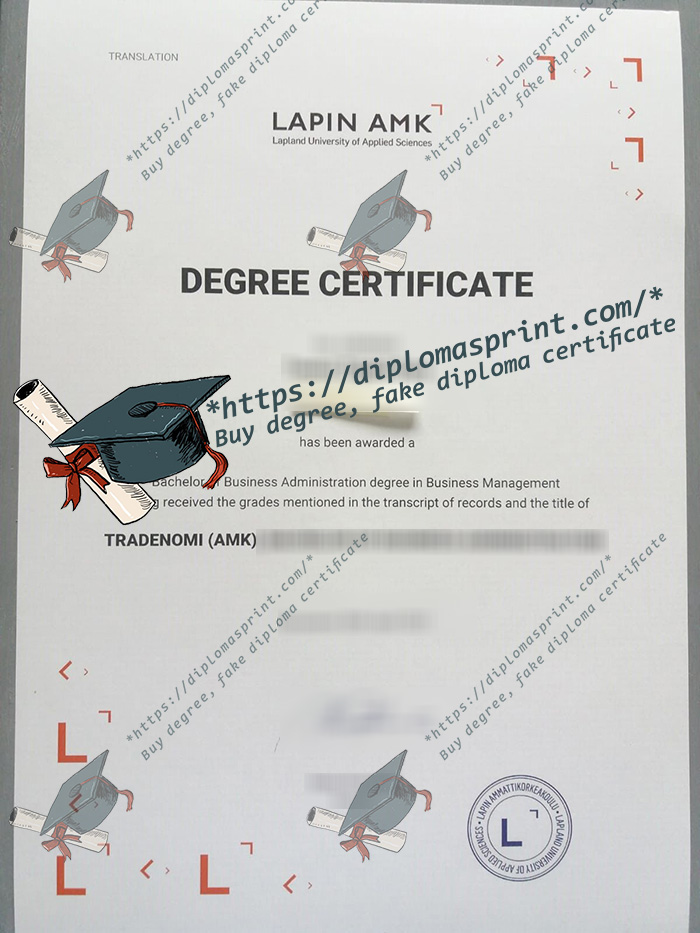 Lapin ammattikorkeakoulu Degree Certificate, Lapin AMK Degree Certificate Lapin ammattikorkeakoulu Degree Certificate, Lapin AMK Degree Certificate