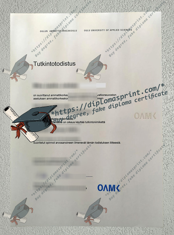Oulun ammattikorkeakoulu Tutkintotodistus Oulun ammattikorkeakoulu Tutkintotodistus