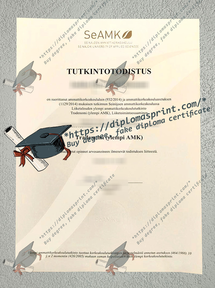 SeAMK Tutkintotodistus SeAMK Tutkintotodistus