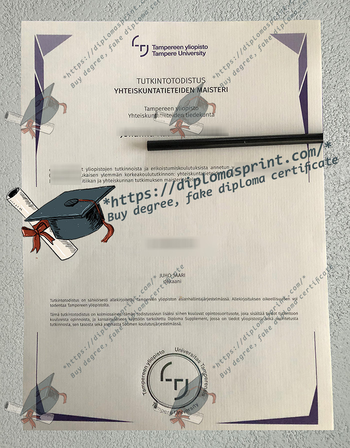 Tampereen yliopisto Degree Certificate Tampereen yliopisto Degree Certificate