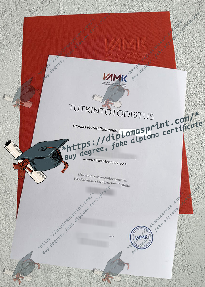 VAMK Tutkintotodistus, Vaasa University of Applied Sciences Degree Certificate