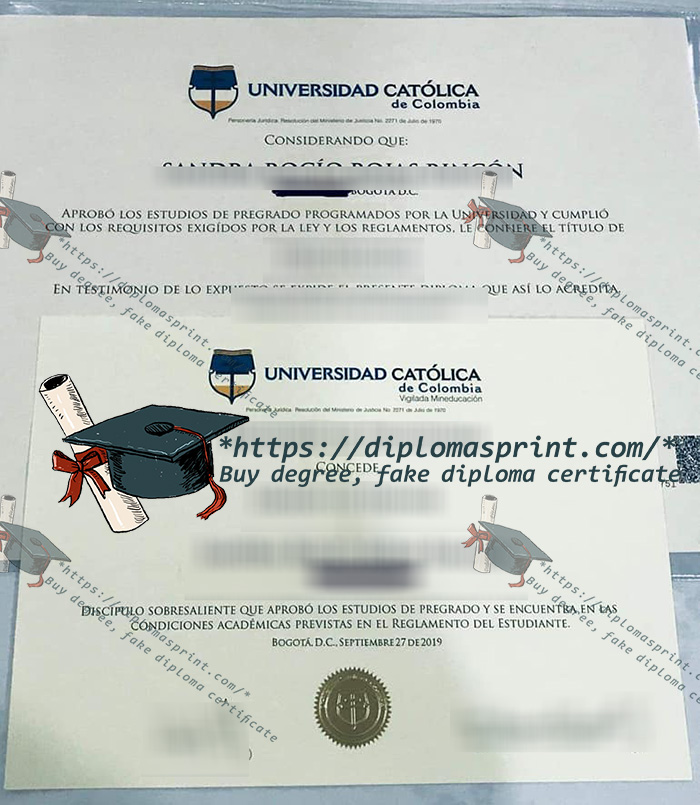 Catholic University of Colombia Diploma Catholic University of Colombia Diploma