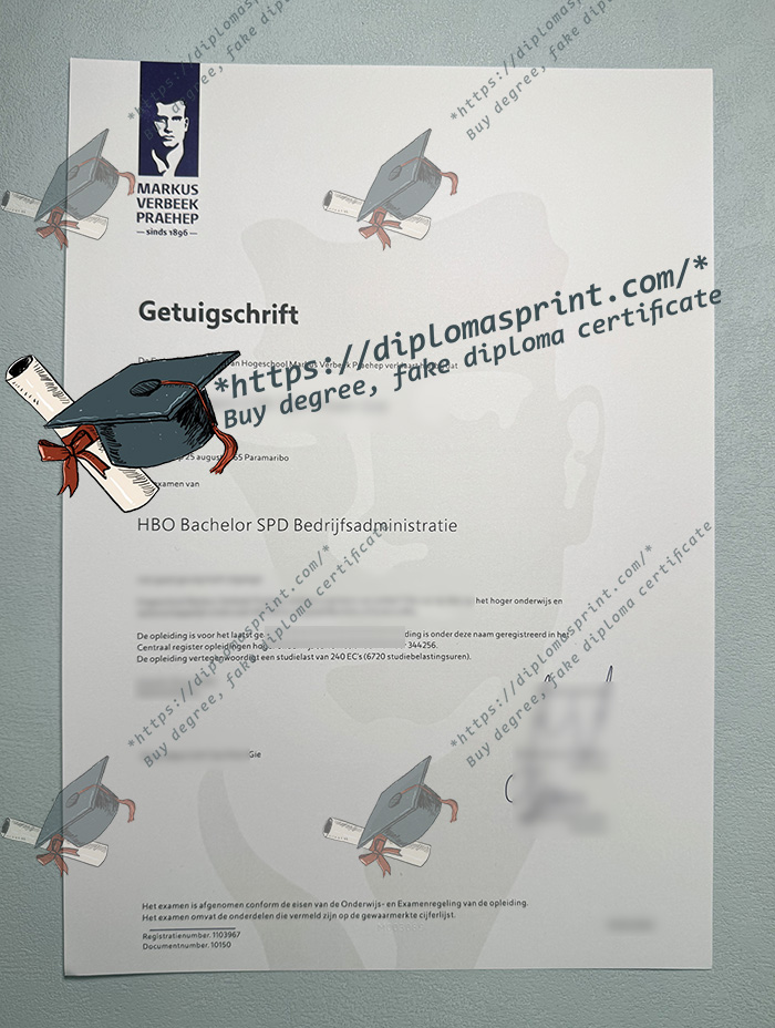 Markus Verbeek Praehep Getuigschrift