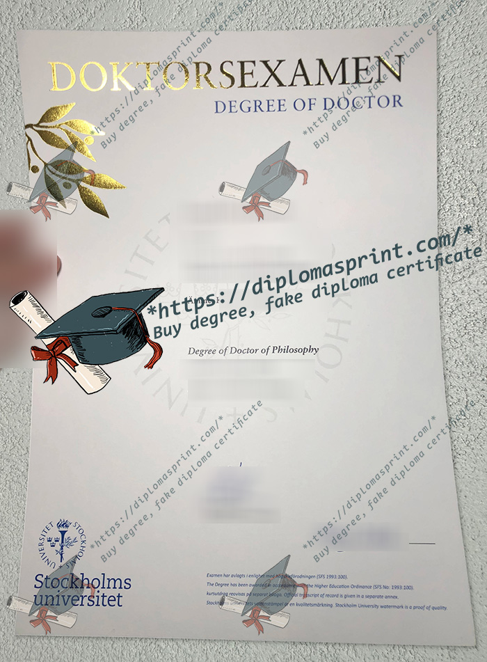 Stockholm University Degree Certificate