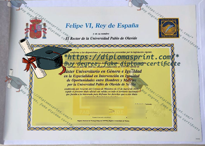 Universidad Pablo de Olavide Diploma, UPO Diploma Universidad Pablo de Olavide Diploma, UPO Diploma