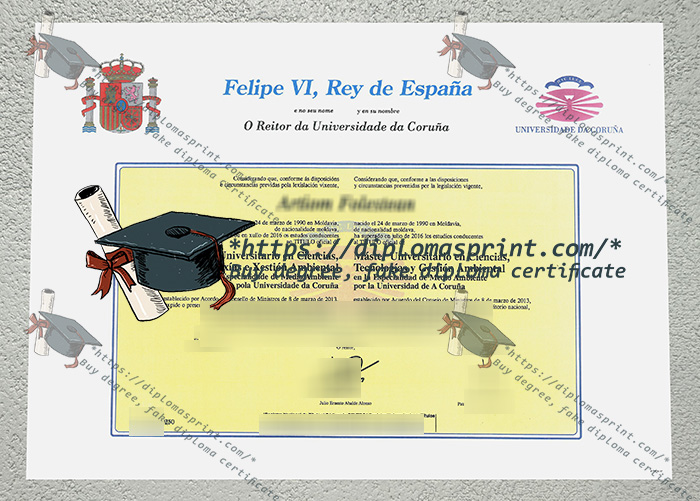 Universidade da Coruña Diploma, University of A Coruña Diploma
