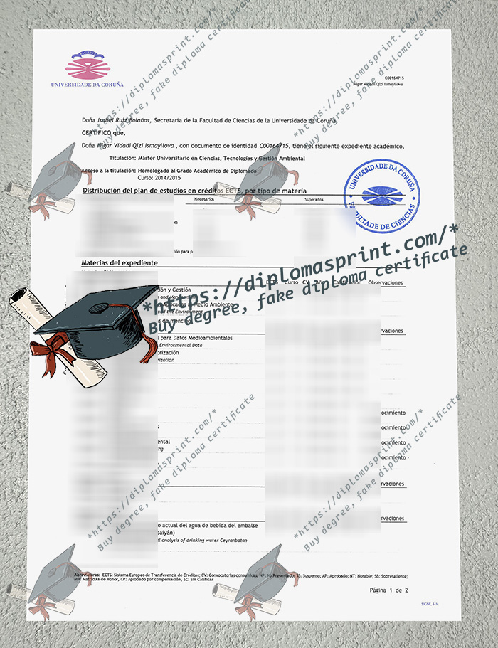 University of A Coruña Transcript
