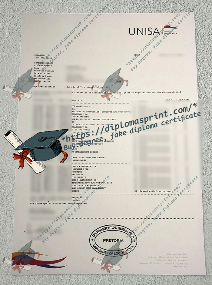 UNISA Transcript, University of South Africa Transcript UNISA Transcript, University of South Africa Transcript