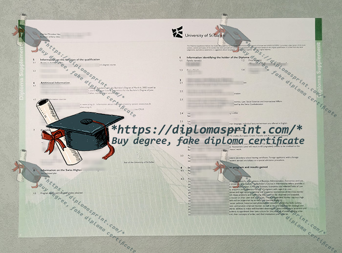 University of St. Gallen Diploma Supplement, HSG Transcript University of St. Gallen Diploma Supplement, HSG Transcript