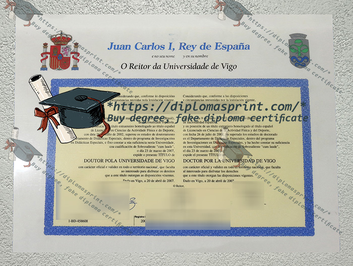 University of Vigo Diploma, Universidade de Vigo Diploma