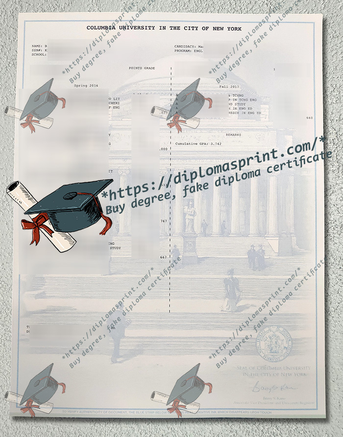 Columbia University Transcript