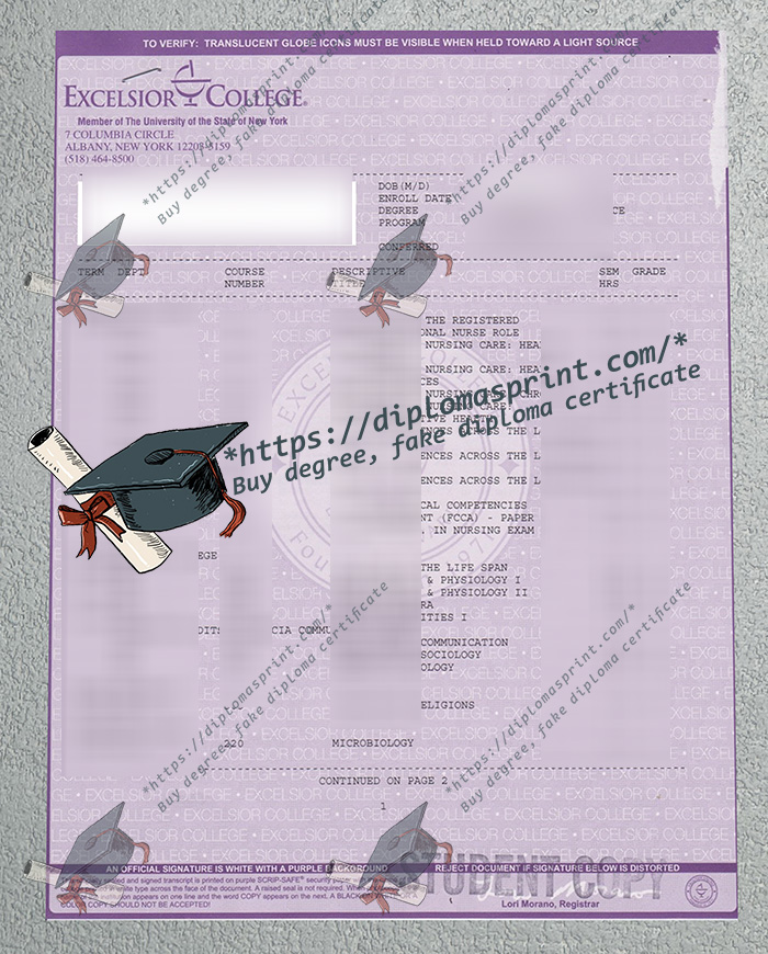 Excelsior University Transcript Excelsior University Transcript