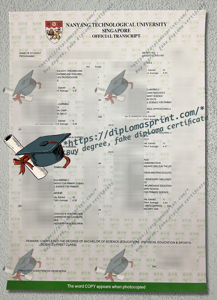 Nanyang Technological University Transcript, NTU Transcript