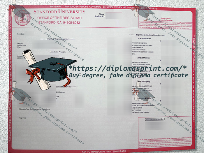 Stanford University Transcript Stanford University Transcript