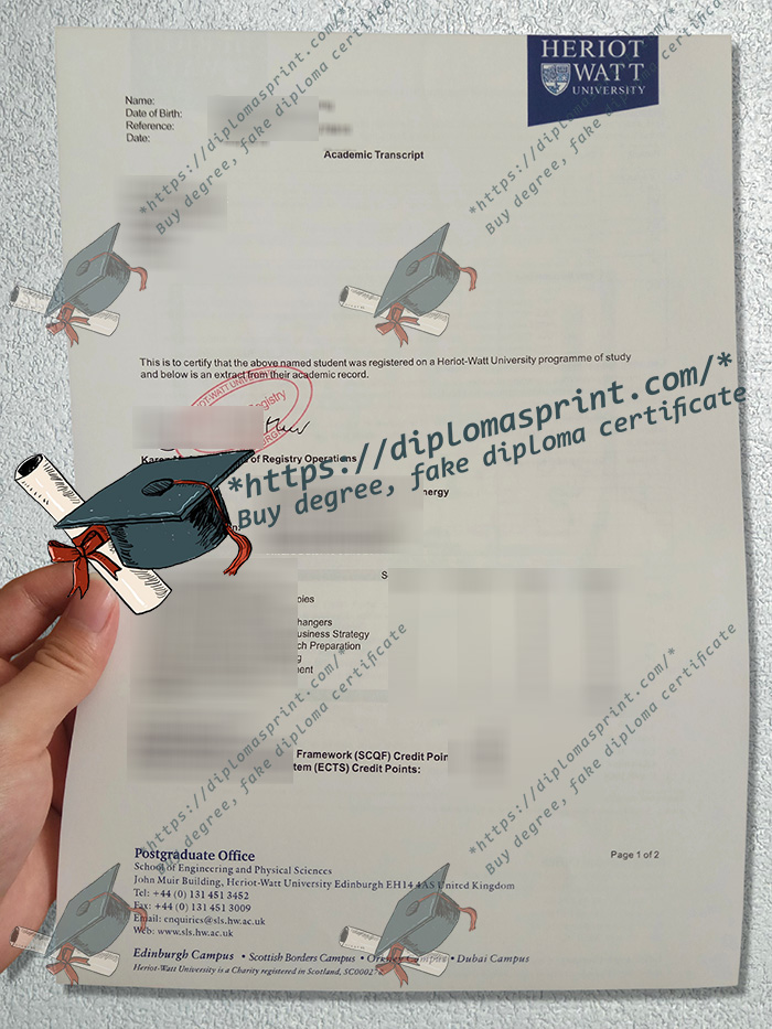 Heriot-Watt University Transcript Heriot-Watt University Transcript