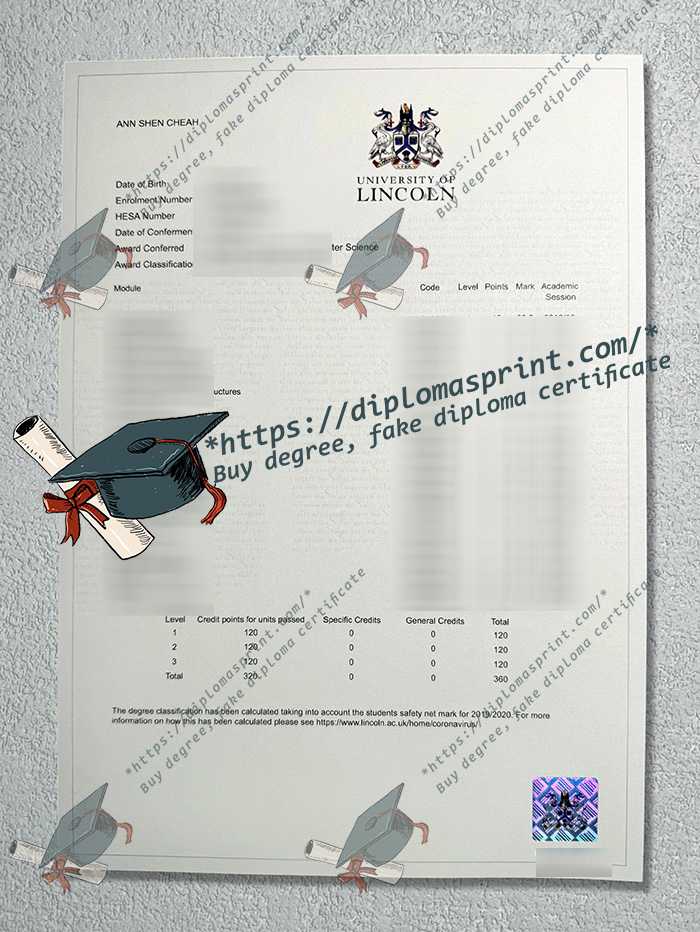 University of Lincoln Transcript University of Lincoln Transcript