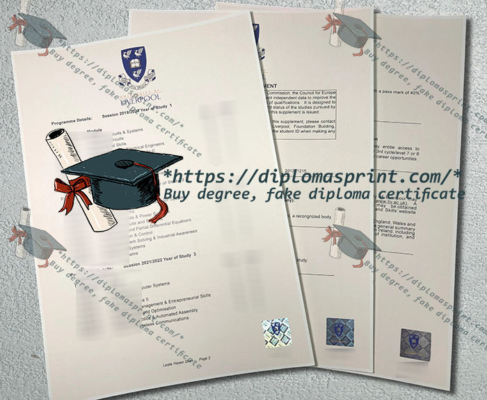 University of Liverpool Transcript