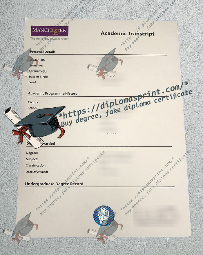 University of Manchester Transcript University of Manchester Transcript