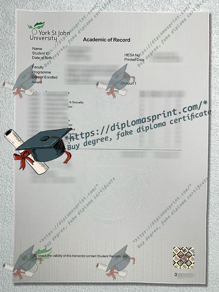 York St John University Transcript York St John University Transcript