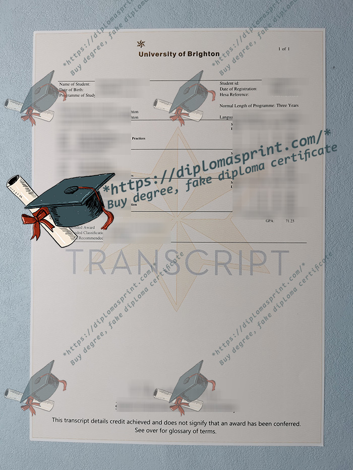University of Brighton Transcript University of Brighton Transcript